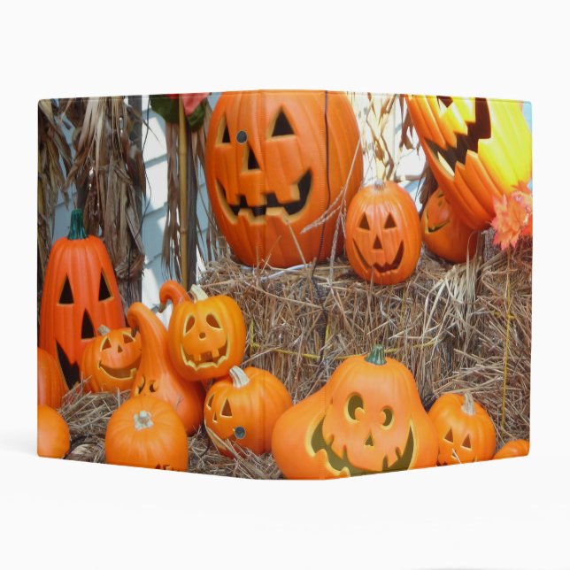 Pumpkin halloween jack o lantern orange pumpkins mini binder (Background)