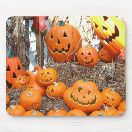 Pumpkin halloween jack o lantern orange pumpkins mouse pad