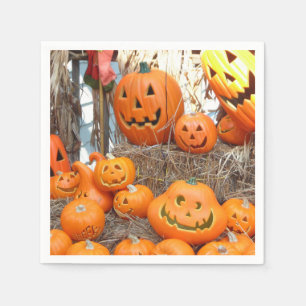 Pumpkin halloween jack o lantern orange pumpkins napkins
