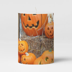 Pumpkin halloween jack o lantern orange pumpkins pillar candle