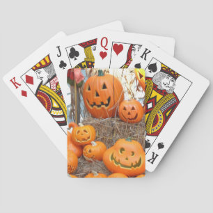 Pumpkin halloween jack o lantern orange pumpkins poker cards