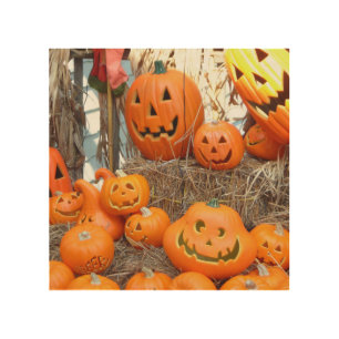 Pumpkin halloween jack o lantern orange pumpkins wood wall art