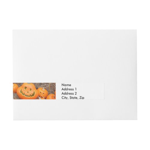 Pumpkin halloween jack o lantern orange pumpkins wrap around address label