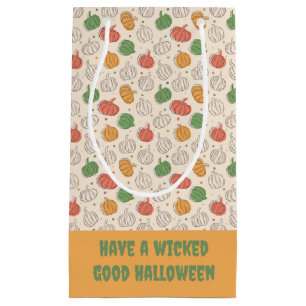 Pumpkin Halloween orange yellow green Small Gift Bag