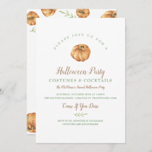 Pumpkin Halloween Party Invitation