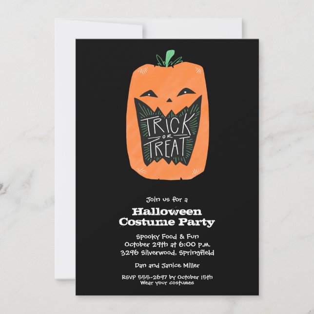 Pumpkin Halloween Party Invitation (Front)