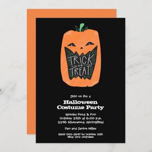 Pumpkin Halloween Party Invitations
