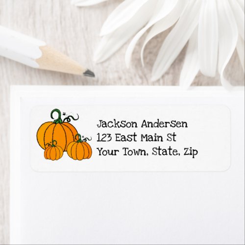 Pumpkin Halloween Party Return Address Label