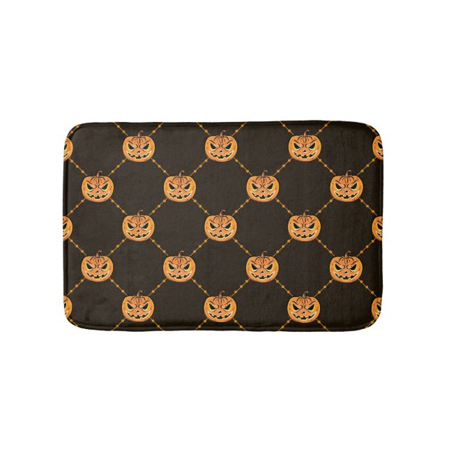Pumpkin Halloween party theme. Bath Mat (Front)