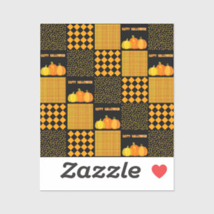Pumpkin Halloween Patchwork Pattern Sticker