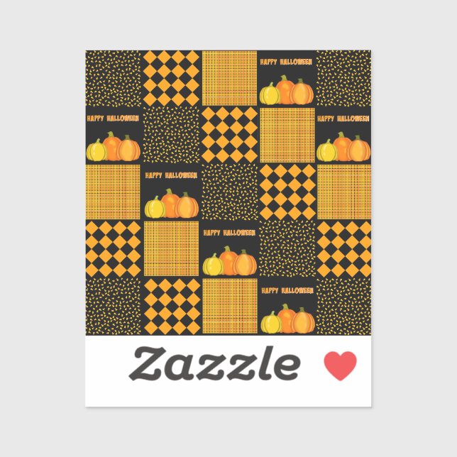 Pumpkin Halloween Patchwork Pattern Sticker (Sheet)