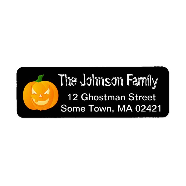 Pumpkin Halloween Personalized Address Labels (Front)