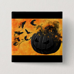 Pumpkin halloween pinback button