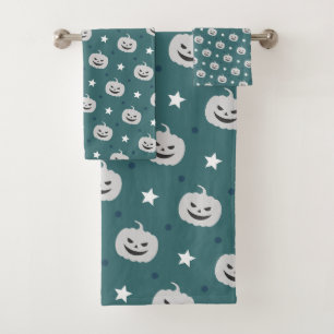 Pumpkin Halloween Seamless Pattern Bath Towel Set