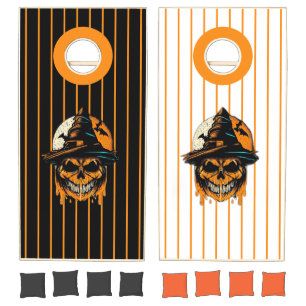 pumpkin/Halloween/skull/spooky Cornhole Set