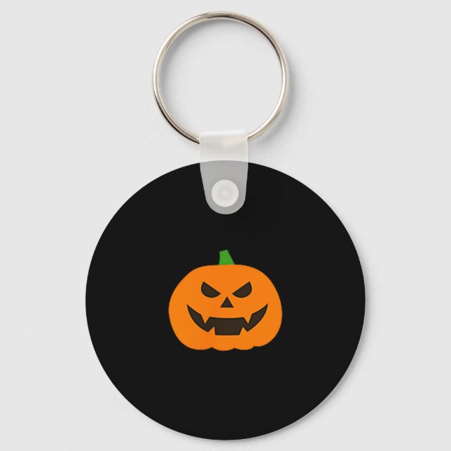 Pumpkin Halloween Subtle Jack O Lantern Minimal Tr Keychain (Front)