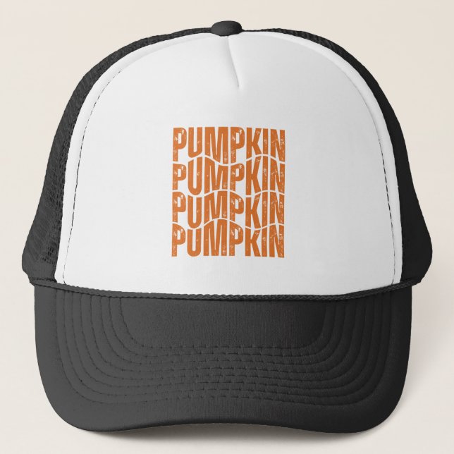 PUMPKIN HALLOWEEN THANKSGIVING GIFT  TRUCKER HAT (Front)