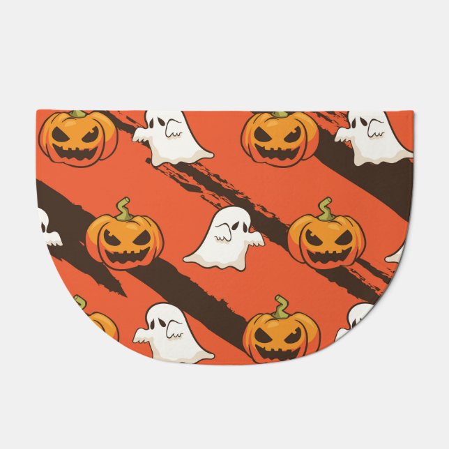 Pumpkin Halloween theme, seamless pattern. Doormat (Front)