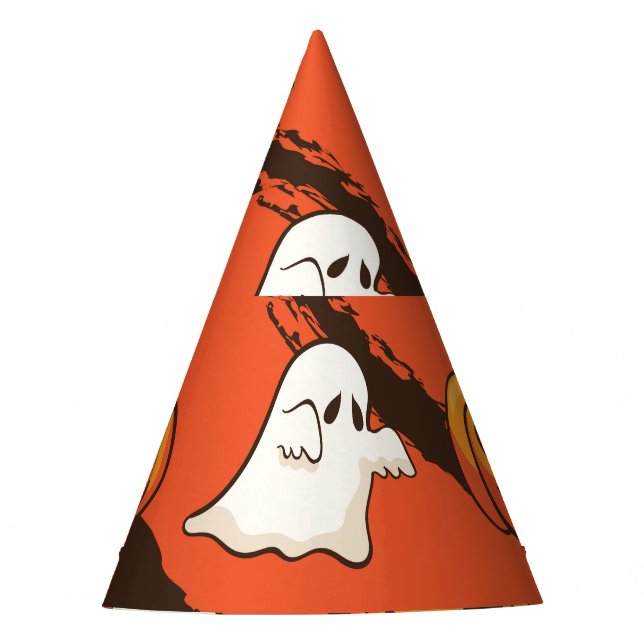 Pumpkin Halloween theme, seamless pattern. Party Hat (Front)