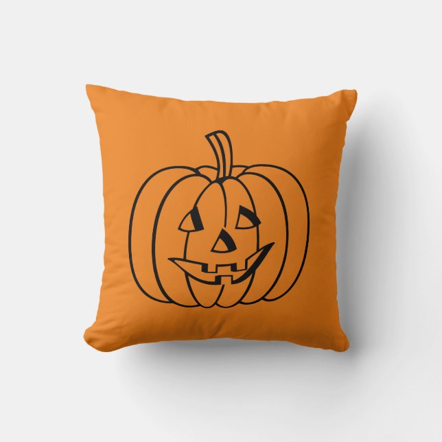 Pumpkin  Halloween Throw Pillow (Front)