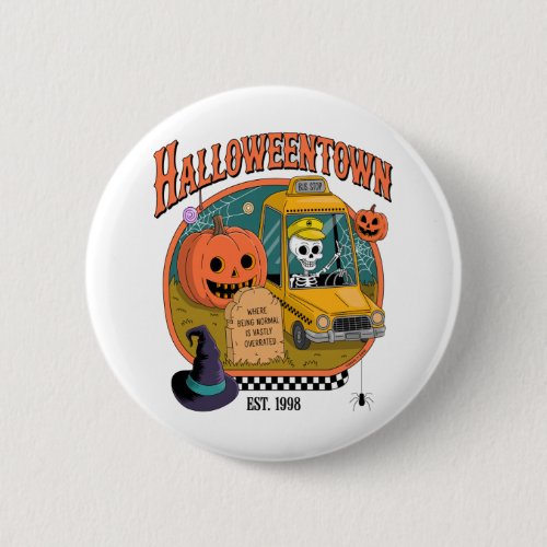 Pumpkin Halloweentown University Button