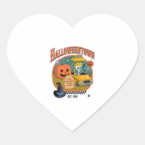 Pumpkin Halloweentown University Heart Sticker