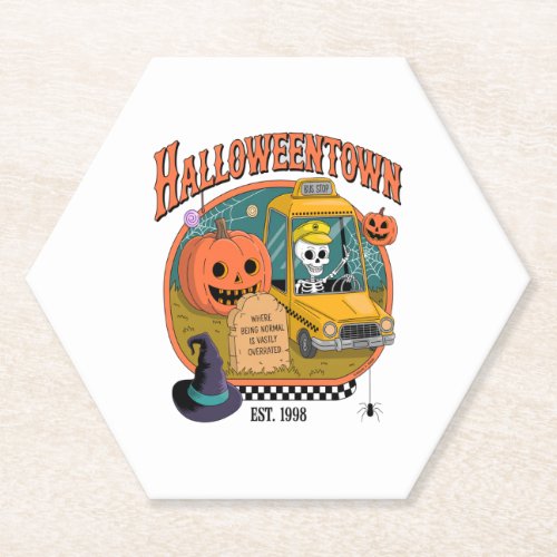 Pumpkin Halloweentown University Paper Coaster