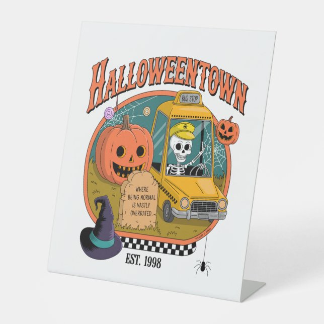Pumpkin Halloweentown University Pedestal Sign (Front)
