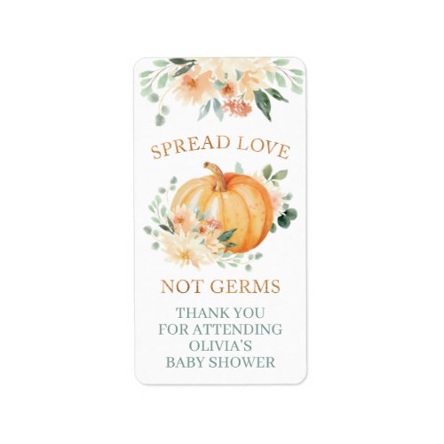 Pumpkin Hand Sanitizer Labels for Little Pumpkin 