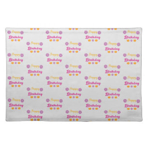 Pumpkin Happy Birthday Cloth Placemat