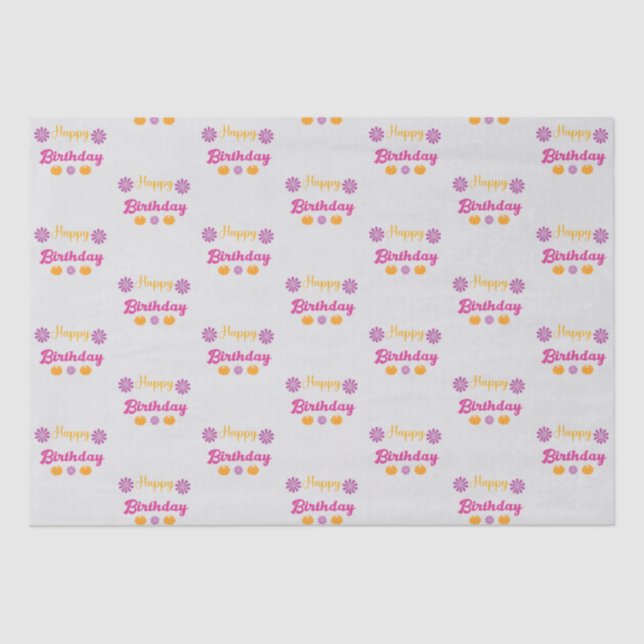 Pumpkin Happy Birthday Tissue Paper (Front)