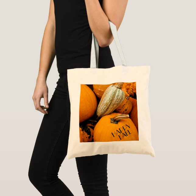 Pumpkin-Happy Fall Tote Bag (Front (Product))