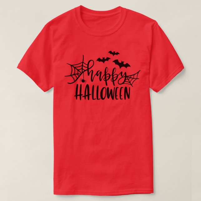 Pumpkin Happy Halloween Bat Party  T-Shirt (Design Front)