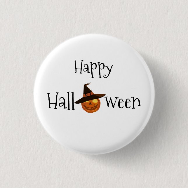  Pumpkin Happy Halloween  Button (Front)