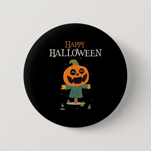 pumpkin Happy Halloween  Button (Front)
