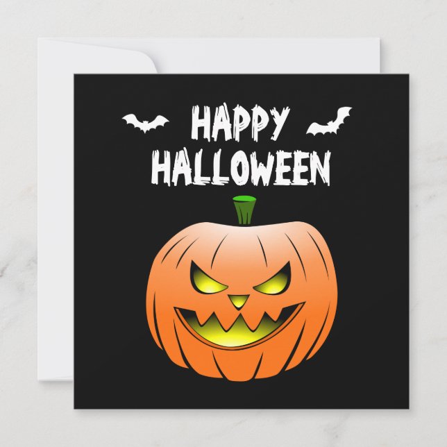 Pumpkin Happy Halloween Card (Front)