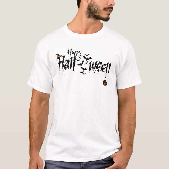 Pumpkin Happy Halloween Costume Scary T-Shirt (Front)