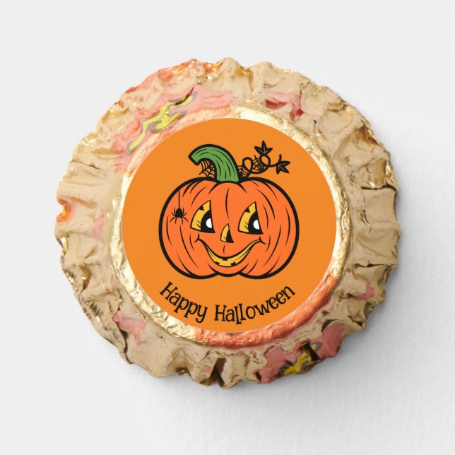 Pumpkin Happy Halloween Party Personalize Name Reese's Peanut Butter Cups (Front)