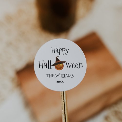  Pumpkin Happy Halloween Personalized  Classic Round Sticker