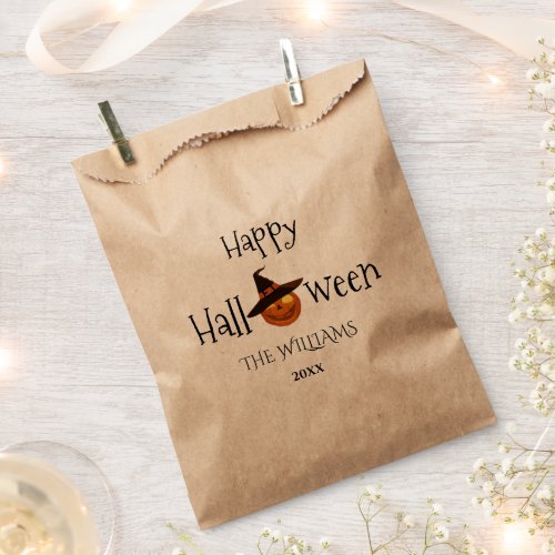  Pumpkin Happy Halloween Personalized  Favor Bag