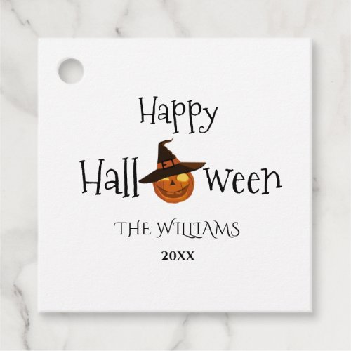  Pumpkin Happy Halloween Personalized  Favor Tags