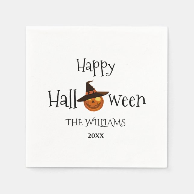  Pumpkin Happy Halloween Personalized   Napkins (Front)
