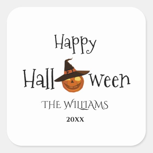  Pumpkin Happy Halloween Personalized  Square Sticker