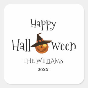  Pumpkin Happy Halloween Personalized  Square Sticker