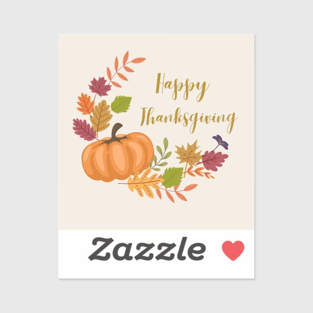 Pumpkin Happy Thanksgiving  Sticker (Sheet)