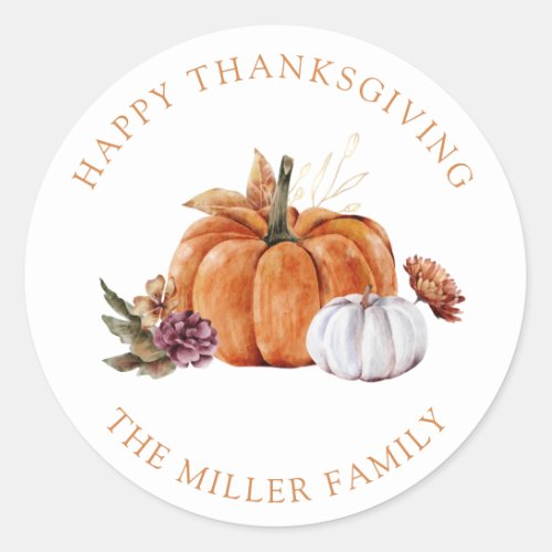 Pumpkin Happy Thanksgiving Sticker