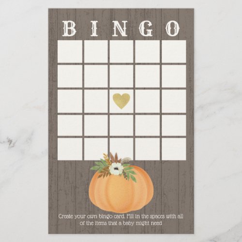 Pumpkin Harvest Bingo