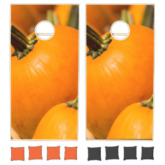 Pumpkin Harvest Black Cornhole Set