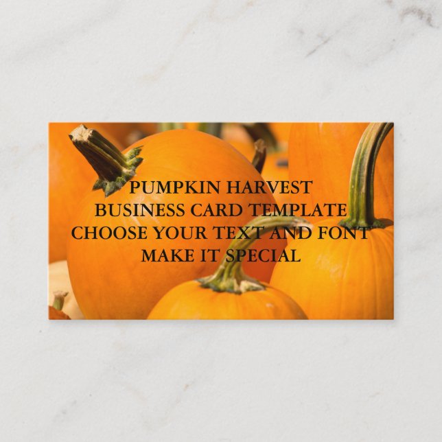PUMPKIN HARVEST BUSINESS CARD TEMPLATE (Front)