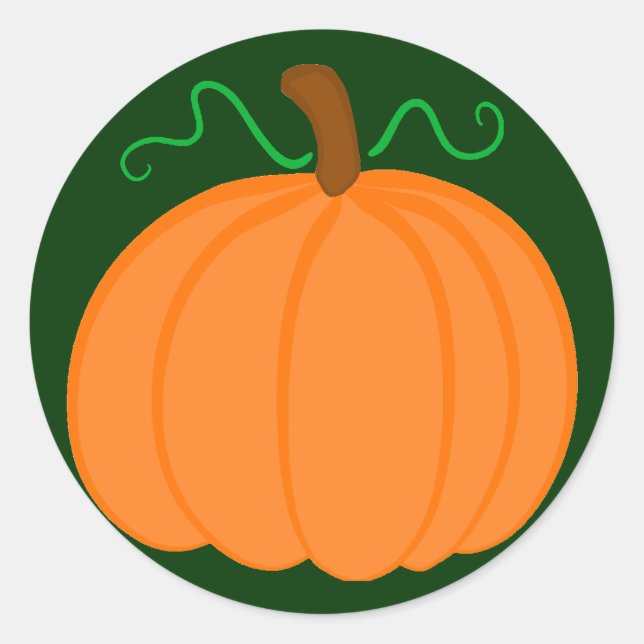 Pumpkin Harvest Classic Round Sticker (Front)